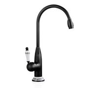 Rubinetto da cucina vintage retrò girevole a 360 gradi maniglia singola acqua calda e fredda finitura nera anticato elegante Grifo Fregadero per uso domestico e ristorante