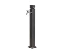 Rubinetto da esterno a pavimento, Outdoor Garden Faucet Freestanding Vertical Hydrant with Copper Faucet and Stainless Steel Hose Stand Black 114cm(Black1)