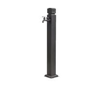 Rubinetto da esterno a pavimento, Outdoor Garden Faucet Freestanding Vertical Hydrant with Copper Faucet and Stainless Steel Hose Stand Black 114cm(Black2)