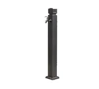 Rubinetto da esterno a pavimento, Outdoor Garden Faucet Freestanding Vertical Hydrant with Copper Faucet and Stainless Steel Hose Stand Black 114cm(Black3)