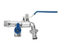 Rubinetto da esterno antiruggine e antigelo, Rubinetto for acqua da giardino in ottone for esterni con doppia valvola di uscita 1/2 pollice a 3/4 for irrigazione