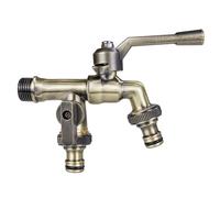 Rubinetto da esterno antiruggine e antigelo, Valvola a sfera for rubinetto da giardino in ottone anticato, ingresso 1/2 pollice, uscita 3/4, resistente al gelo