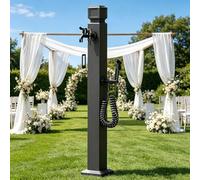 Rubinetto da esterno in acciaio inossidabile, colonna d'acqua da giardino con doppio ingresso e portatubo, fonte d'acqua per l'irrigazione e il lavaggio(Style 5,Height: 80cm/31.5in)