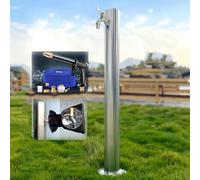 Rubinetto da esterno in acciaio inossidabile con pistola a spruzzo verticale da giardino colonna d'acqua design antigelo 94,2 x 8,9 cm durevole connettore per tubo da giardino argento