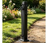 Rubinetto da esterno Portagomma indipendente Supporto per tubo verticale Colonna d'acqua Rubinetto da giardino con pistola a spruzzo, idrante in acciaio inossidabile 304(Stile 3,Height: 95cm/37.4in)