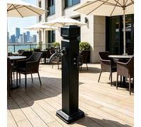 Rubinetto da esterno Portagomma indipendente Supporto per tubo verticale Colonna d'acqua Rubinetto da giardino con pistola a spruzzo, idrante in acciaio inossidabile 304(Stile 1,Height: 95cm/37.4in)