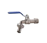 Rubinetto Da Giardino 1/2 ''X 16mm 3/4'' Rubinetto A Leva Da Giardino Dell'acqua for Esterni Manico Lungo Valvola a sfera a 2 vie a 1 via con connettore for serbatoio IBC(ML-02A)