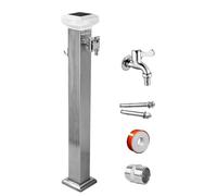Rubinetto da giardino a colonna d'acqua solare a LED da esterno in acciaio inossidabile con supporto per tubo flessibile a terra resistente al gelo decorativo irrigazione e soluzione di lavaggio