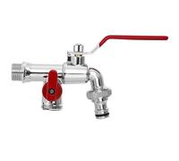 Rubinetto da giardino a doppia uscita in ottone a 2 vie a parete per esterni rubinetto dell'acqua da giardino connettore per tubo da giardino per cortile patio e prato uso