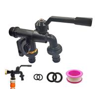 Rubinetto da giardino a doppia uscita - Rubinetto da giardino per esterni |Doppio rubinetto in 1/2 pollici di ingresso, rubinetto da parete ad alte prestazioni, attacco per tubo antigelo per