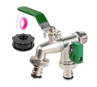Rubinetto da giardino | A Prova Di Perdite Antiscivolo | Divisore a 2 vie per tubo da rubinetto esterno | Per Lavaggio Auto, Fiori, Irrigazione, Toelettatura Animali, Professionisti Proprietari Giardi