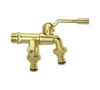 Rubinetto da giardino doppio in ottone Rubinetto da giardino a doppia uscita Rubinetto da esterno in ottone Semplice da usare for giardino, lavatrice, botte di pioggia ( Color : E , Size : 1/2*3/4*3/4