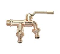 Rubinetto da giardino doppio in ottone Rubinetto da giardino a doppia uscita Rubinetto da esterno in ottone Semplice da usare for giardino, lavatrice, botte di pioggia ( Color : B , Size : 1/2*1/2*1/2