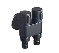 Rubinetto da giardino doppio Rubinetto deviatore uno in due Rubinetto 1/2 Rubinetto for lavatrice Rubinetti in ottone Valvola a doppio angolo di controllo for esterni for bagno, Nero A(Black C)