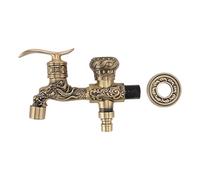 Rubinetto da giardino esterno in ottone antico G1/2, rubinetto dell'acqua intagliato a drago monoforo per montaggio a parete del bagno