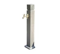 Rubinetto da giardino in acciaio inox a doppia uscita verticale quadrato design 100 cm colonna d'acqua decorativa per irrigazione e lavaggio (nero)