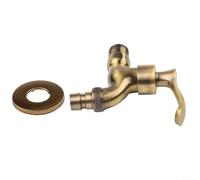 Rubinetto da giardino, in bronzo antico, gru per lavatrice, per esterni, stile vintage europeo, montaggio a parete, singolo raffreddamento retrò (bronzo)