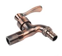 Rubinetto da giardino, in bronzo antico, gru per lavatrice, per esterni, stile vintage europeo, montaggio a parete, singolo raffreddamento retrò (bronzo rosso)