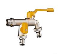 Rubinetto da giardino in ottone a doppia uscita da -10C a 80C resistente al | Due prese indipendenti, gamma da -10 C a 80 C, resistente al calore, antigelo, irrigazione da giardino