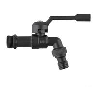 Rubinetto da giardino in ottone nero con doppio beccuccio da 1/2 pollici, valvola antigelo in rame per esterni irrigazione lavatrice connettore design robusto 1 pezzo (singolo headed)