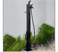 Rubinetto da giardino per esterni, colonna d'acqua quadrata in acciaio inox con design autoportante, include pistola a spruzzo, perfetto per villa e giardino (nero)