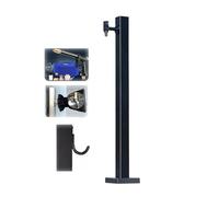 Rubinetto da giardino per esterni con pistola a spruzzo, colonna d'acqua verticale, in acciaio inox, rubinetto antigelo (nero, 95 x 6 cm)