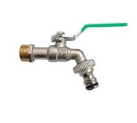 Rubinetto Da Giardino Rubinetto Bibcock da giardino for esterni DN15 DN20, antigelo, doppio controllo in rame for lavatrice e lavello della cucina(DN15 green handle)