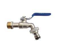 Rubinetto Da Giardino Rubinetto Bibcock da giardino for esterni DN15 DN20, antigelo, doppio controllo in rame for lavatrice e lavello della cucina(DN20 blue handle)