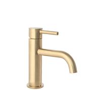 Rea LUNGO LUNGO RUBINETTO LAVABO A SPAZZOLA ORO Miscelatore da bagno in ottone Rubinetto monocomando caldo e freddo regolabile (Oro opaco)