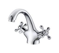 Rubinetto Da Lavandino Retrò, Miscelatore Da Lavandino A Doppia Maniglia, Rubinetto Per Il Lavello Del Bagno, Rubinetteria Da Lavandino Con Acqua Calda E Fredda Disponibile, Cromato