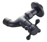 Rubinetto da Muro in Rame Nero Antico Tb02-k, Elegante | Finitura Liscia e Anticato, Installazione per Lavatoio e Ingresso Lavatrice, Uso su Balcone e Giardino