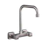 Rubinetto da parete for acqua calda e fredda, rotazione a 360°, in acciaio inox, rubinetti for lavello da cucina, adatti for lavello da bagno della cucina-B(A)