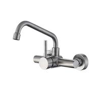 Rubinetto da parete in acciaio inox, rubinetto da cucina girevole a 360°, prolunga per rubinetto a freddo e caldo, miscelatore monocomando, montaggio a parete per cucina, bagno