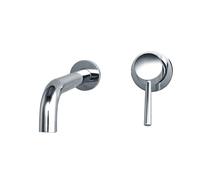 Rubinetto da parete in ottone cromato per lavabo da bagno - Rubinetto miscelatore monocomando da 20 cm per cucina e lavabo, elegante e design
