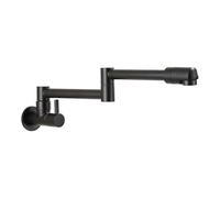 Rubinetto da parete nero, rubinetto singolo for acqua fredda, beccuccio girevole a 360°, for bagno con collo pieghevole per la maggior parte degli scenari