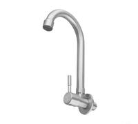 Rubinetto da parete per acqua fredda, in acciaio inossidabile 304, miscelatore monocomando, beccuccio girevole 360, valvola a lunga durata, per casa, argento, modello M (S)