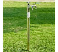 Rubinetto da pavimento per esterni e fontana verticale da 150 cm, con protezione dal sole e dal gelo, per irrigazione del giardino, lavaggio auto e cura dei fiori