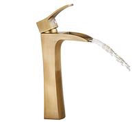 Rubinetto da toeletta antico a cascata in bronzo Cascata bagno Rubinetti a retrò for lavabo for lavello 1 foro for cucina,Antique B(Antique A)