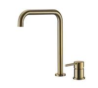 Rubinetto del bacino Bagno Super Lungo Tubo Due fori in oro rosa/nero Rubinetto del bagno rubinetto rubinetto rubinetto 360 rotante widespread basin nero(Brushed gold)