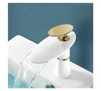 Rubinetto del Bacino da Bagno Tutto Il Rame Freddo e Le Cascata a Cascata a Cascata a Cascata a Cascata Singola Rubinetto di Lavaggio Nero (Nano e Oro)