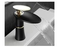 Rubinetto del Bacino da Bagno Tutto Il Rame Freddo e Le Cascata a Cascata a Cascata a Cascata a Cascata Singola Rubinetto di Lavaggio Nero (Nano Nano e Oro)