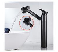 Rubinetto del bacino del bagno con la testa della doccia Miscelatore del lavello dell'oro del rubinetto dell'olio nero spazzolato Hot & a freddo Ugello spray rotante caldo Design unico(A)