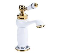 Rubinetto del Bacino Rubinetti Lavabo Bagno Rubinetto per Lavandino Cascata Rubinetto da Bagno Miscelatore Lavabo con Doccetta Estraibile Rubinetto Estraibile per Lavabo Cromato(Bianco)