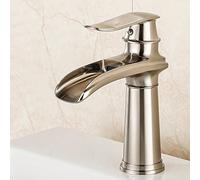 Rubinetto del bagno a cascata, rubinetto del bagno in ottone, rubinetto del miscelatore lavello caldo e freddo, rubinetto del lavandino del bagno monocomando a cascata, oro, alto (Color : Drawing, S