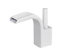 Rubinetto del Bagno Cascata Rubinetto del Lavabo del Bagno Miscelatore Monocomando per Lavabo Rubinetto del Lavabo in Ottone Acqua Calda E Fredda Bagno? Rubinetto del Lavabo della Nave, Bianco