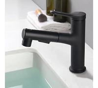 Rubinetto del bagno con spruzzatore a tiraggio, 3 modalità rubinetto del bagno, rubinetto del lavandino per bagno, manico singolo in ottone compatibile con rubinetto del bacino di vanità calda e