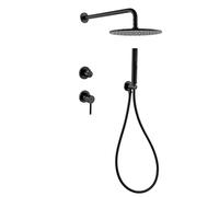 Rubinetto del bagno in ottone nero installazione spruzzatore per la doccia a pioggia spruzzatore manuale con sedile a due funzioni e interruttore di miscelazione a freddo calda, materia nera 10