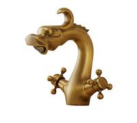 Rubinetto del bagno in ottone retrò, manopole a croce, rubinetto lavandino in antico 1 foro, rubinetti vintage for lavabo, A(Antique A)