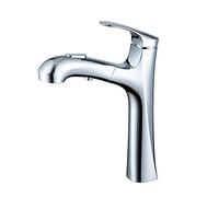 Rubinetto del bagno, Miscelatore for lavabo con doccetta estraibile, Rubinetto for lavabo monoforo Miscelatore caldo e freddo Rubinetto for lavabo Rubinetto for lavabo monocomando in ottone, alto, ner