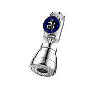 Rubinetto del bagno, Prolunga per rubinetto girevole a 360° con display della temperatura a LED, aeratore per filtro dell'acqua in acciaio inossidabile(Silver-A)
